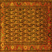 Square Machine Washable Persian Yellow Traditional Rug, wshtr587yw