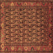 Square Machine Washable Persian Brown Traditional Rug, wshtr587brn