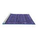 Sideview of Machine Washable Persian Blue Traditional Rug, wshtr587blu