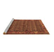 Sideview of Machine Washable Persian Brown Traditional Rug, wshtr587brn