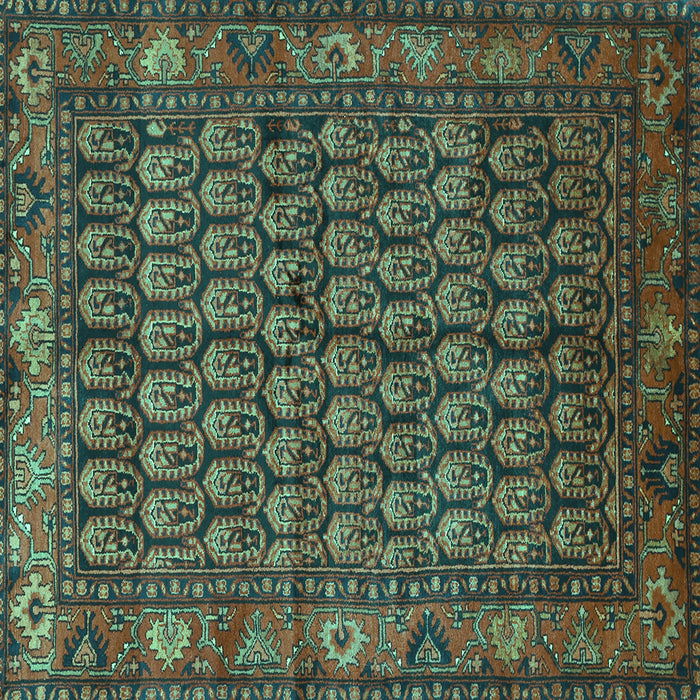 Square Persian Turquoise Traditional Rug, tr587turq