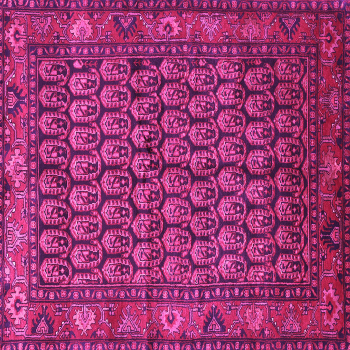 Square Machine Washable Persian Pink Traditional Rug, wshtr587pnk
