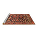 Sideview of Machine Washable Traditional Saffron Red Rug, wshtr588