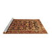 Sideview of Machine Washable Persian Brown Traditional Rug, wshtr588brn