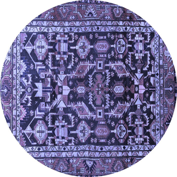 Round Persian Blue Traditional Rug, tr588blu