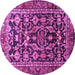 Round Persian Purple Traditional Rug, tr588pur