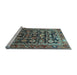 Sideview of Machine Washable Persian Light Blue Traditional Rug, wshtr588lblu