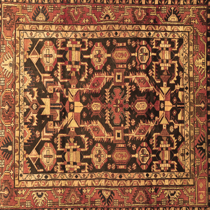 Square Persian Brown Traditional Rug, tr588brn