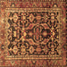 Square Persian Brown Traditional Rug, tr588brn