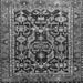 Round Machine Washable Persian Gray Traditional Rug, wshtr588gry