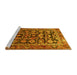 Sideview of Machine Washable Persian Yellow Traditional Rug, wshtr588yw