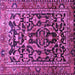 Square Machine Washable Persian Purple Traditional Area Rugs, wshtr588pur