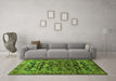 Machine Washable Persian Green Traditional Area Rugs in a Living Room,, wshtr588grn