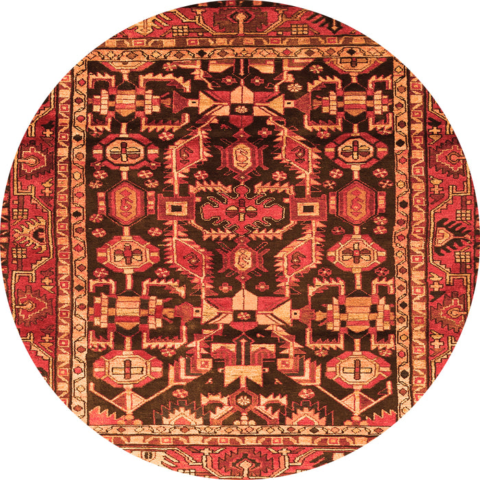 Square Persian Orange Traditional Rug, tr588org