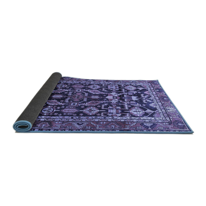 Sideview of Persian Blue Traditional Rug, tr588blu