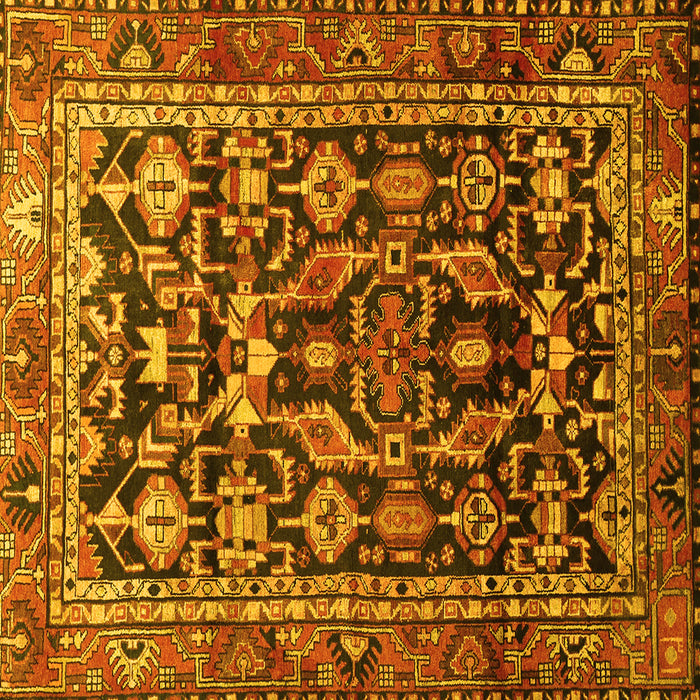 Square Persian Yellow Traditional Rug, tr588yw