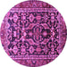 Round Machine Washable Persian Purple Traditional Area Rugs, wshtr588pur