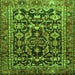 Round Machine Washable Persian Green Traditional Area Rugs, wshtr588grn