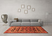 Machine Washable Persian Orange Traditional Area Rugs in a Living Room, wshtr588org