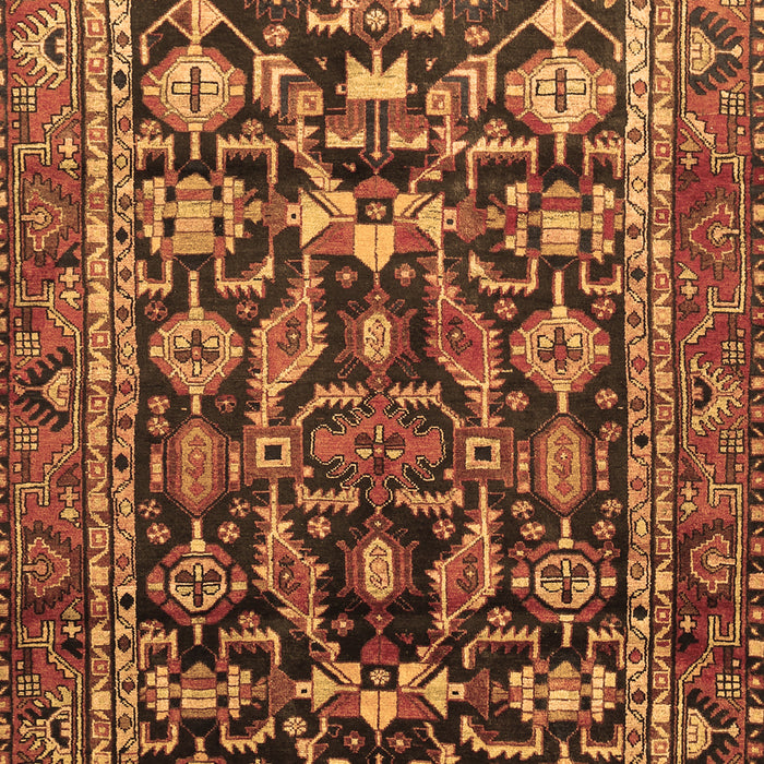 Machine Washable Persian Brown Traditional Rug, wshtr588brn