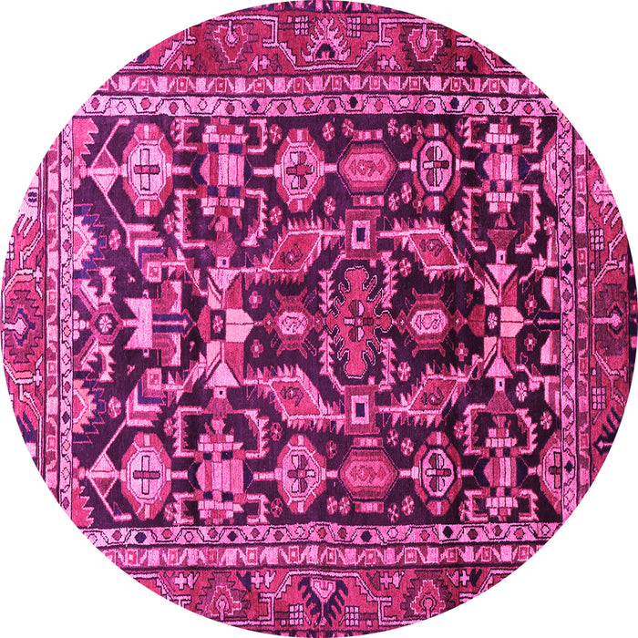Round Persian Pink Traditional Rug, tr588pnk