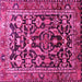 Square Machine Washable Persian Pink Traditional Rug, wshtr588pnk