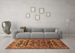 Machine Washable Persian Brown Traditional Rug in a Living Room,, wshtr588brn