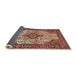 Sideview of Traditional Saffron Red Medallion Rug, tr589