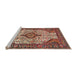 Sideview of Machine Washable Traditional Saffron Red Rug, wshtr589