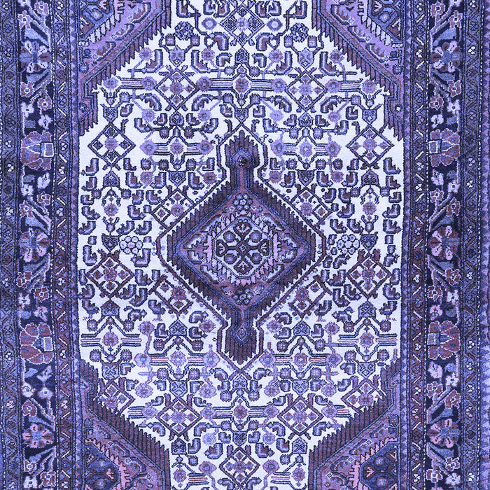 Machine Washable Medallion Blue Traditional Rug, wshtr589blu