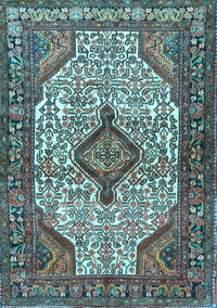 Medallion Light Blue Traditional Rug, tr589lblu