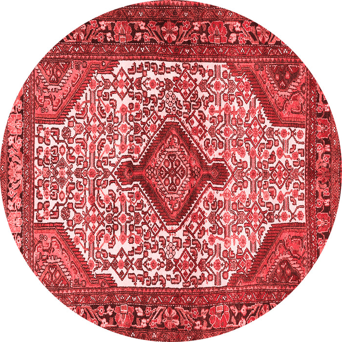 Machine Washable Medallion Red Traditional Rug, wshtr589red
