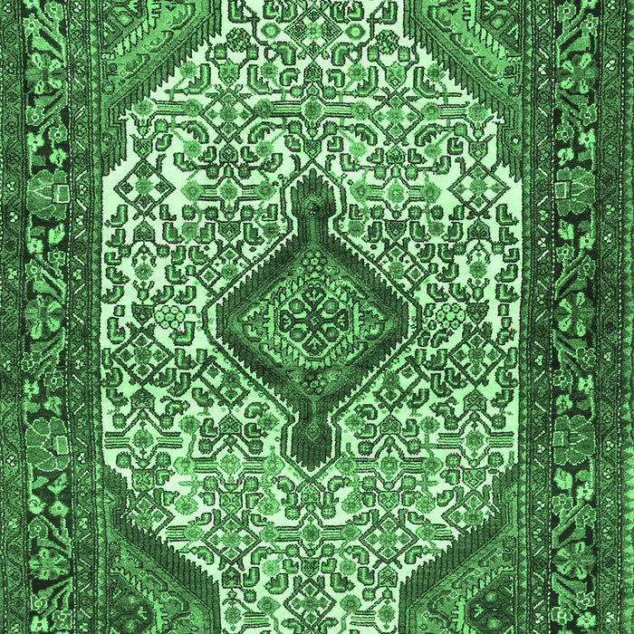 Machine Washable Medallion Emerald Green Traditional Area Rugs, wshtr589emgrn