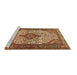 Sideview of Machine Washable Medallion Brown Traditional Rug, wshtr589brn