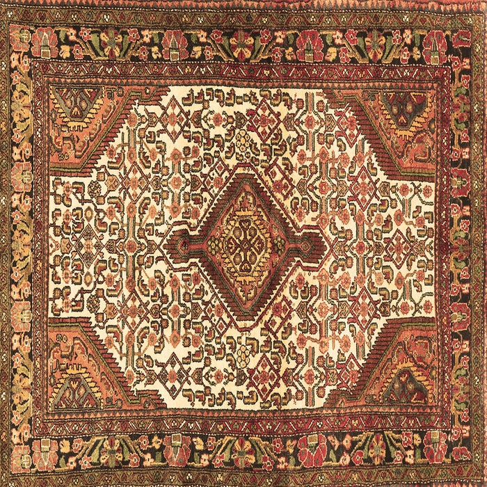 Square Medallion Brown Traditional Rug, tr589brn