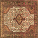 Square Medallion Brown Traditional Rug, tr589brn