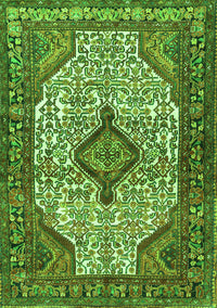 Medallion Green Traditional Rug, tr589grn