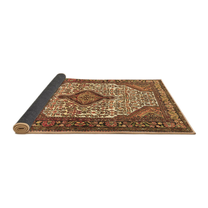 Sideview of Medallion Brown Traditional Rug, tr589brn