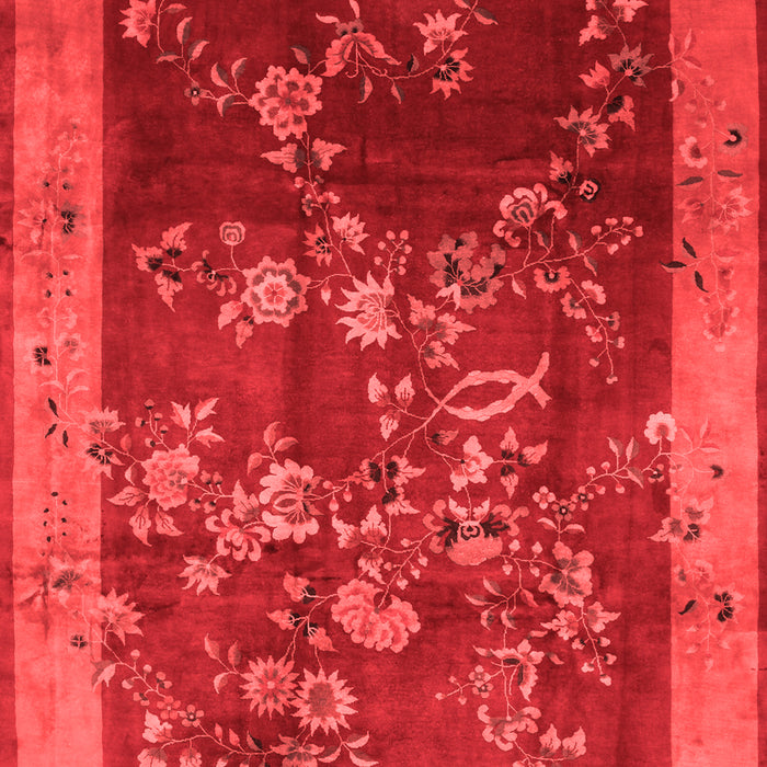 Machine Washable Oriental Red Asian Inspired Rug, wshtr58red