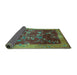 Sideview of Oriental Turquoise Asian Inspired Rug, tr58turq