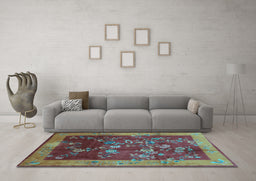 Machine Washable Oriental Light Blue Asian Inspired Rug in a Living Room, wshtr58lblu