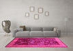 Machine Washable Oriental Pink Asian Inspired Rug in a Living Room, wshtr58pnk