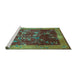 Sideview of Machine Washable Oriental Turquoise Asian Inspired Area Rugs, wshtr58turq