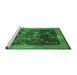 Sideview of Machine Washable Oriental Emerald Green Asian Inspired Area Rugs, wshtr58emgrn