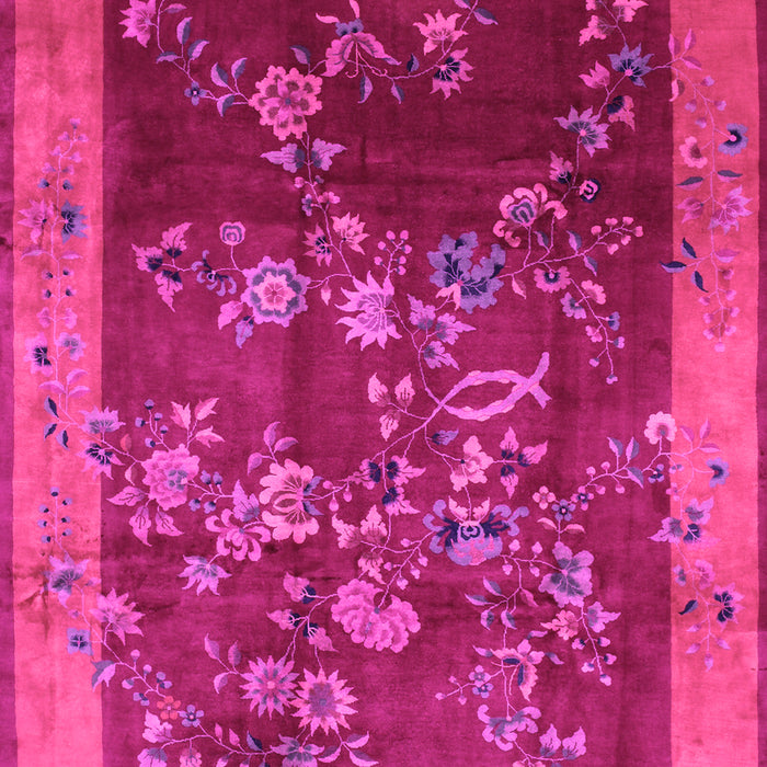 Machine Washable Oriental Pink Asian Inspired Rug, wshtr58pnk