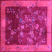 Square Oriental Pink Asian Inspired Rug, tr58pnk