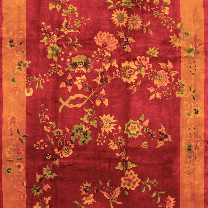Serging Thickness of Machine Washable Oriental Orange Asian Inspired Area Rugs, wshtr58org