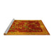 Sideview of Machine Washable Oriental Yellow Asian Inspired Rug, wshtr58yw