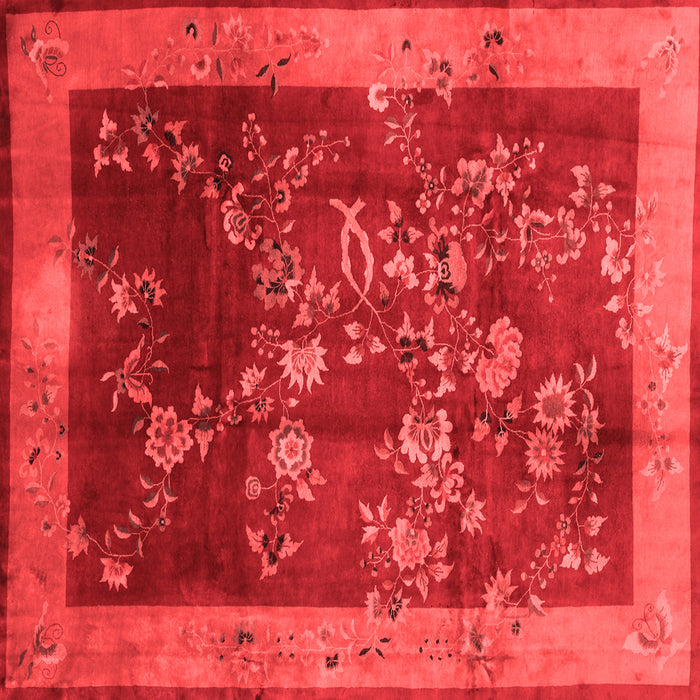 Machine Washable Oriental Red Asian Inspired Rug, wshtr58red