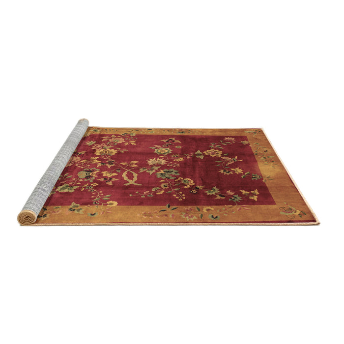 Sideview of Machine Washable Oriental Brown Asian Inspired Rug, wshtr58brn